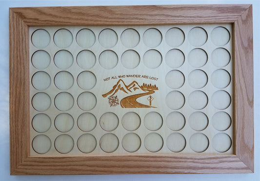 Natural Poker Chip Display with Not All Who Wander Are Lost